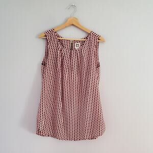 Anne Klein Polka Dot Sleeveless Top L